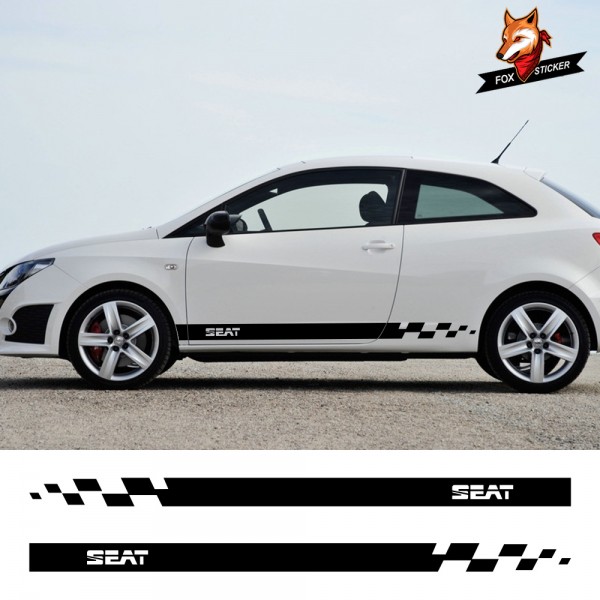 2PCS Car Door Side Skirt Sticker Auto Vinyl Decals For Seat Leon MK3 MK2 Tarraco Ibiza 6J 6L FR Altea Ateca Toledo 2 3 1 4